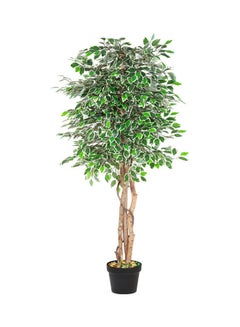 Generic Ficus Tree Faux Artificial Plant With Natural Trunk For Decoration Green 150cm  - Image 1