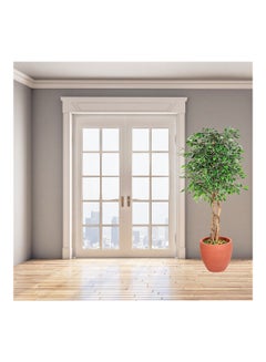 Generic Ficus Tree Faux Artificial Plant With Natural Trunk For Decoration Green 150cm  - Image 5