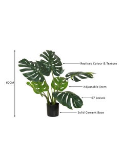 Generic 7-Leaves Artificial Premium Monstera Deliciosa Plant For Home,Hotel,Office Decoration Green 60cm  - Image 5