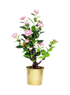 Generic Camellia Faux Artificial Plant For Decoration Pink/Green 80cm  - Image 2