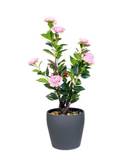 Generic Camellia Faux Artificial Plant For Decoration Pink/Green 80cm  - Image 3