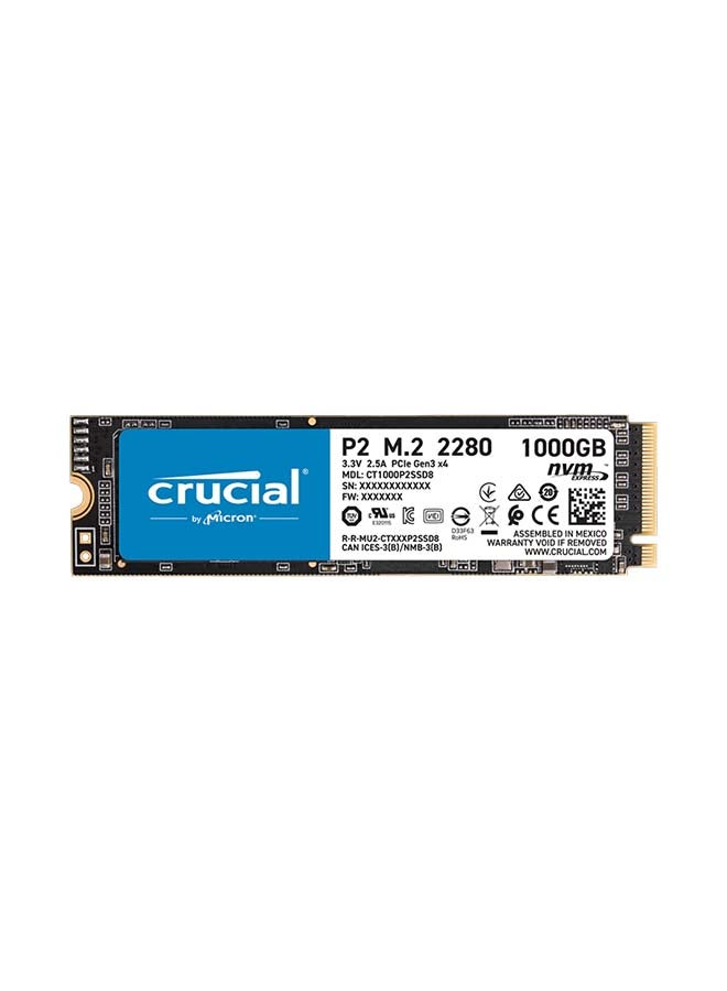 crucial P2 3D NAND NVMe PCIe M.2 2280 SSD 1.0 TB - Image 1