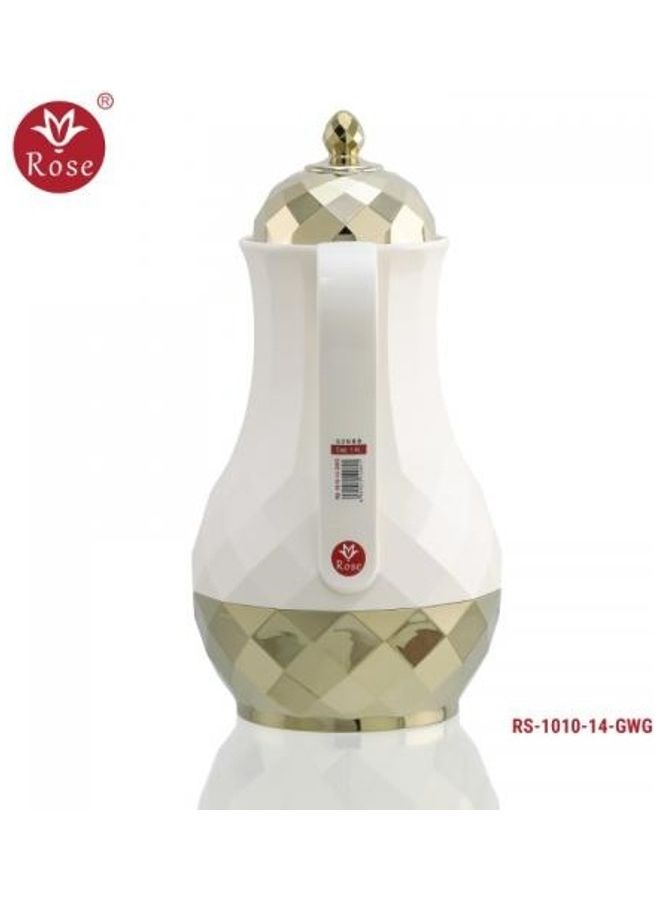 Rose Attractive Thermos With Modern Design White/Gold 17x12x25cm - Image 2