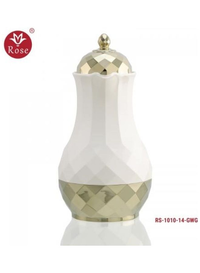 Rose Attractive Thermos With Modern Design White/Gold 17x12x25cm - Image 3