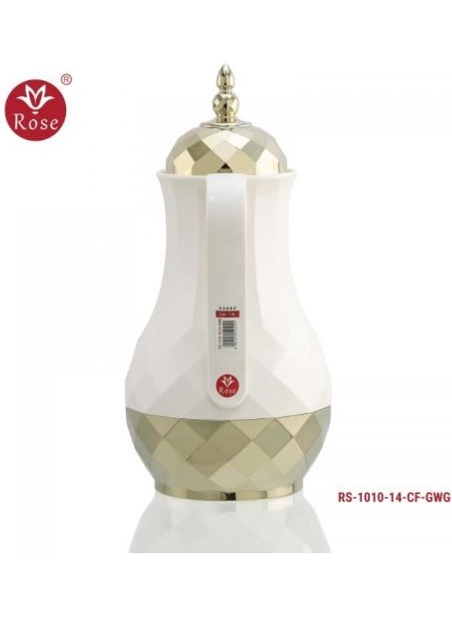 Rose Attractive Thermos With Modern Design White/Gold 17x12x25cm - Image 2
