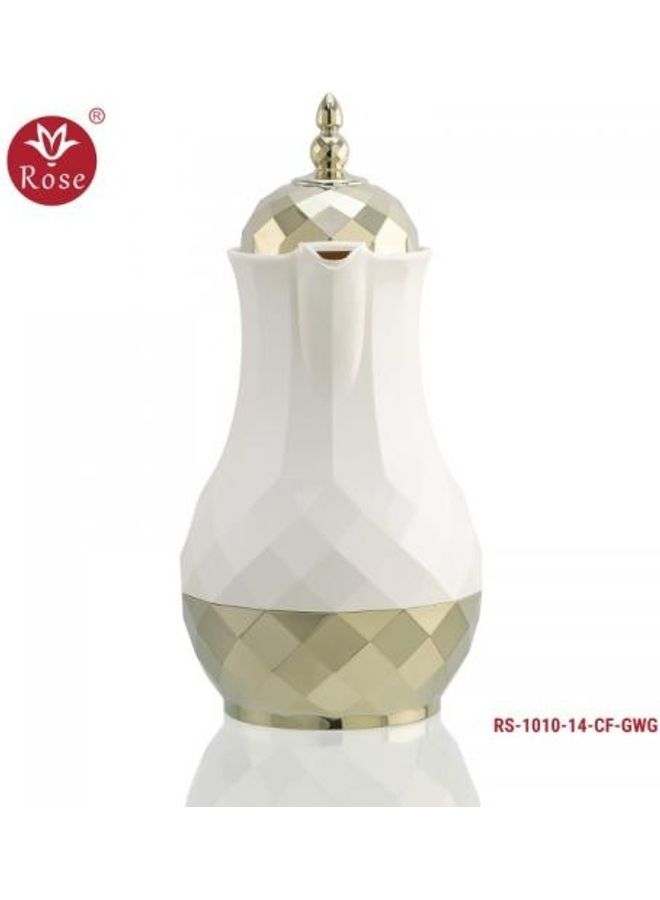 Rose Attractive Thermos With Modern Design White/Gold 17x12x25cm - Image 3