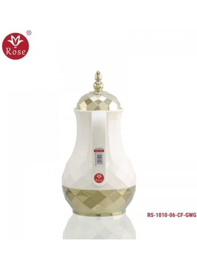 Rose Attractive Thermos With Modern Design White/Gold 12x8x15cm - Image 2