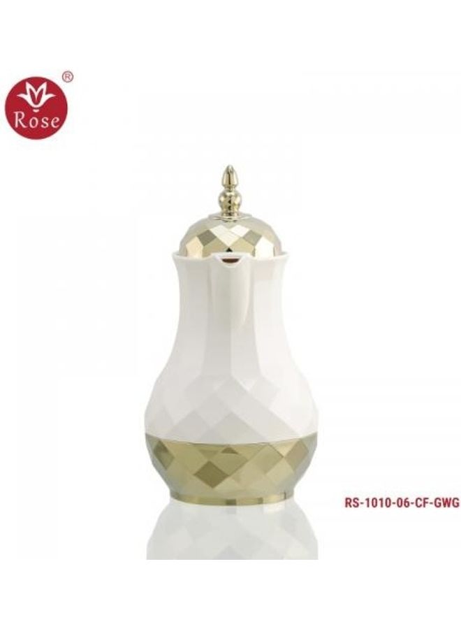Rose Attractive Thermos With Modern Design White/Gold 12x8x15cm - Image 3