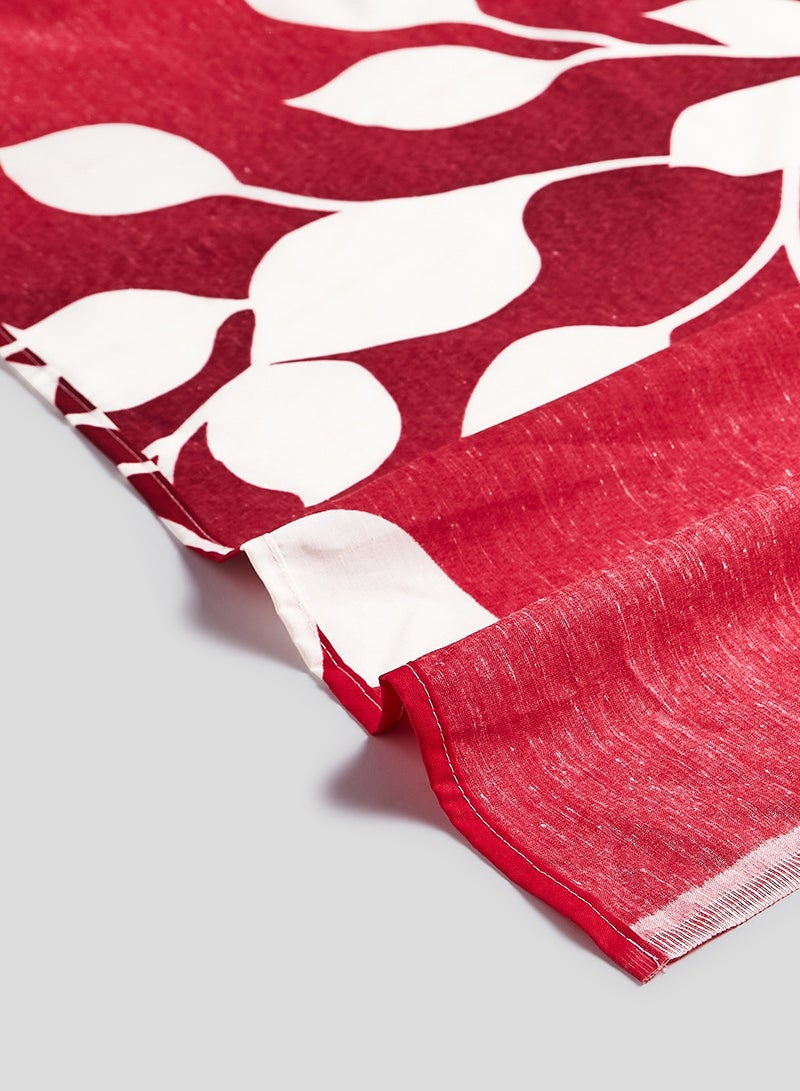 RISHAHOME 2-Piece Printed 180 TC  Bedsheet Set Cotton Red/White 147x240cm  - Image 4