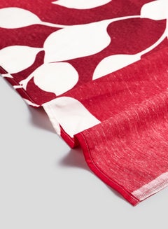 RISHAHOME 3-Piece Printed 180 TC Queen Size Bedsheet Set Cotton Red/White 240x254cm  - Image 4
