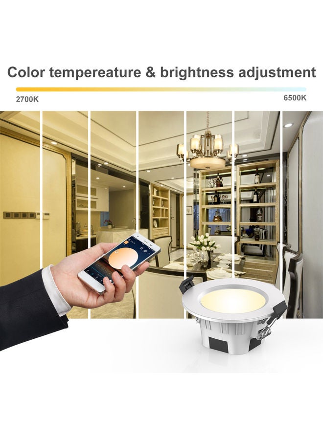5W Smart Recessed Lighting Ceiling Panel Light Voice Control Dimmable 2700K-6500K Selectable Spotlights White 10 x 5.5 x 10cm  - Image 2