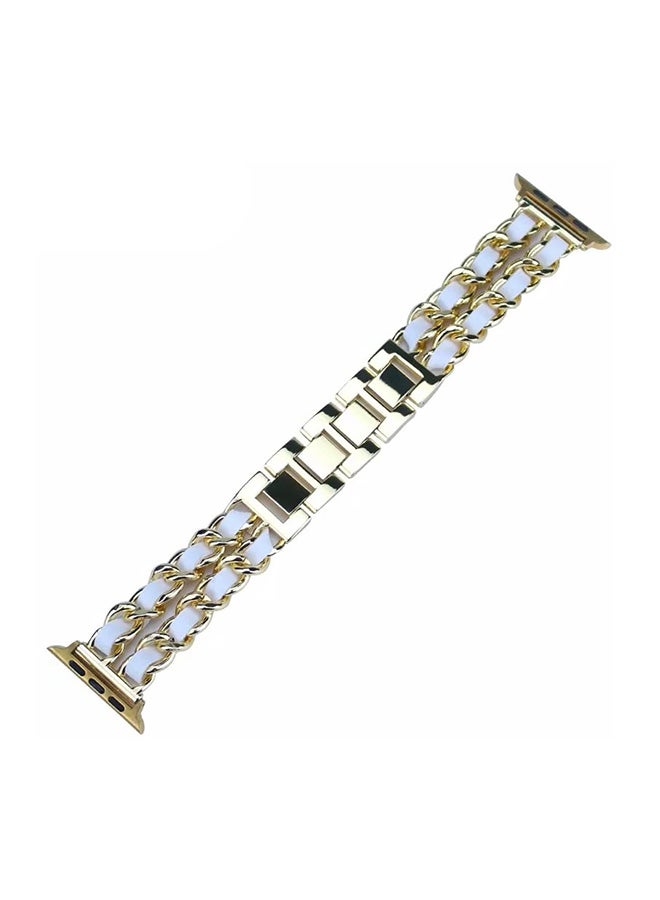 فيت مي سوار من الجلد المعدني لساعة أبل قياس 38/40/41 مم للنساء - Image 1