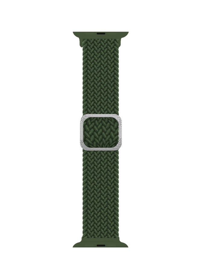 FITME - Woven Fabric Band for Apple Watch 42/44/45/49 mm Green - Image 1