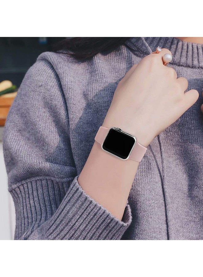 2-Piece Silicone band for Apple Watch 42/44/45/49 mm Small/Large Pink
