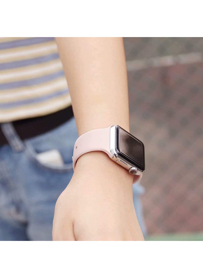 2-Piece Silicone band for Apple Watch 42/44/45/49 mm Small/Large Pink