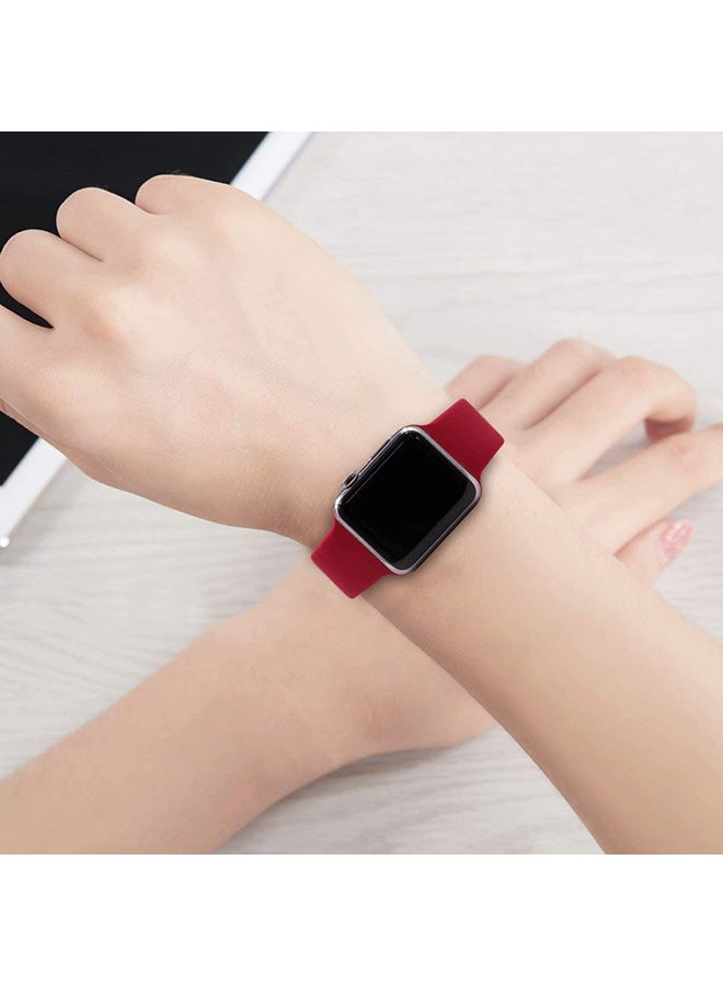 FITME - 2-Piece Silicone band for Apple Watch 38/40/41mm Small/Large Maroon - Image 1