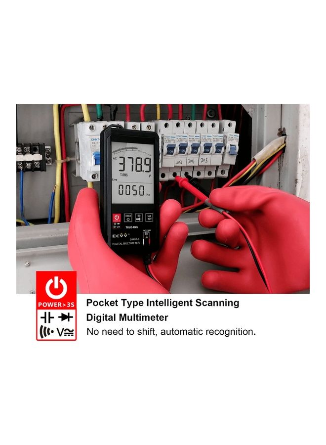 UNI-T Touch Digital Mini NCV Handheld Multimeter 1000V DC Voltage Large Screen Universal Electronic Repair Tool Red/Black - Image 4