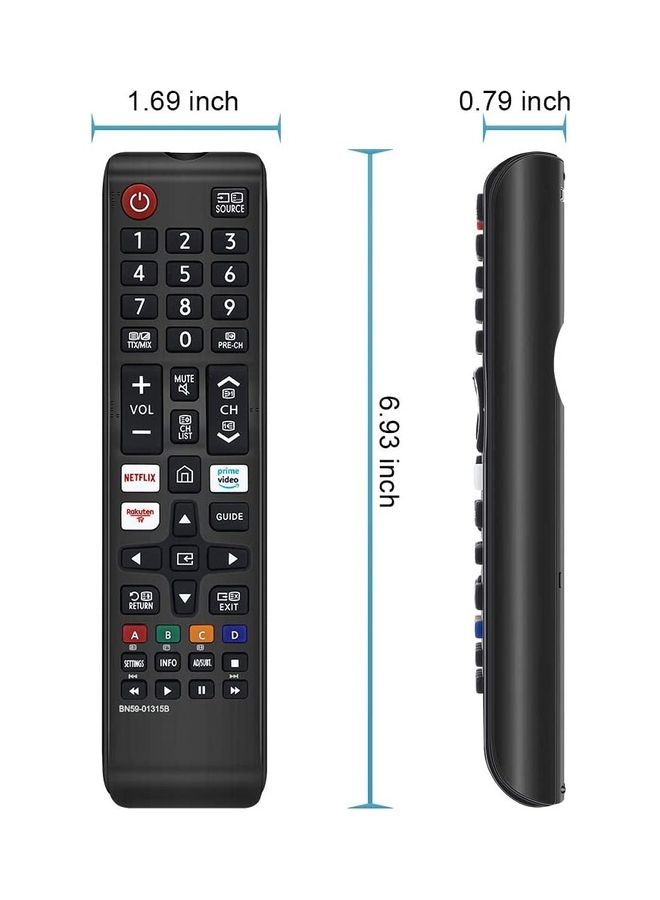 ICS - Remote Control For Samsung 4K UHD HDR Crystal QLED Smart TV And UE Quantum Series TV Black - Image 1