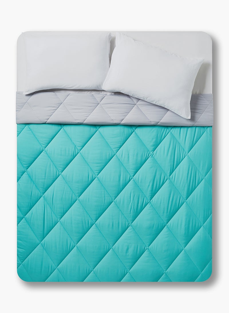 Amal - Comforter King Size All Season Everyday Use Bedding Set Extra Soft Microfiber Single Piece Reversible Comforter   Aquifier/Grey Polyester Aquifier/Grey - Image 1