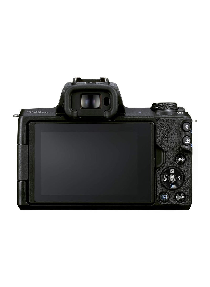 كانون - مجموعة EOS M50 Mark II + Ef-M مقاس 15-45 مم باللون الأسود - Image 1