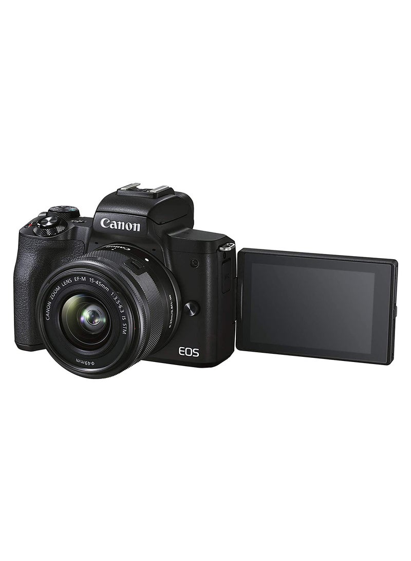 كانون - مجموعة EOS M50 Mark II + Ef-M مقاس 15-45 مم باللون الأسود - Image 1
