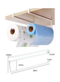Generic Under Cabinet Roll Paper Dispenser Towel Holder Storage Rack for Kitchen White 27x10x4cm  - Image 2