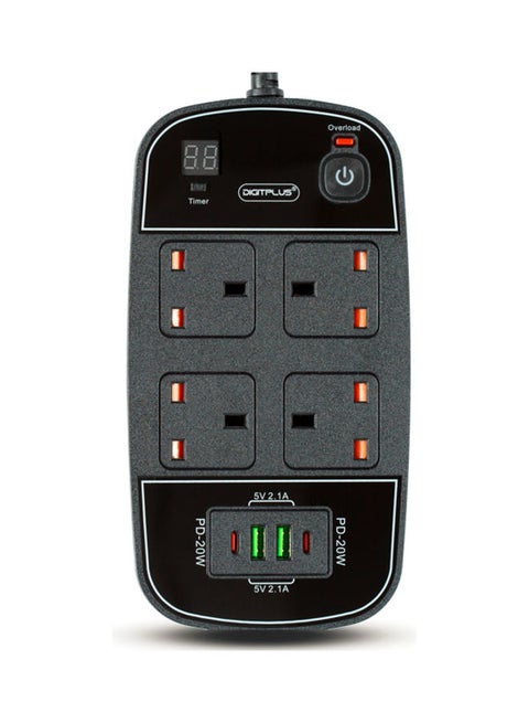 Power Socket Black 15cm