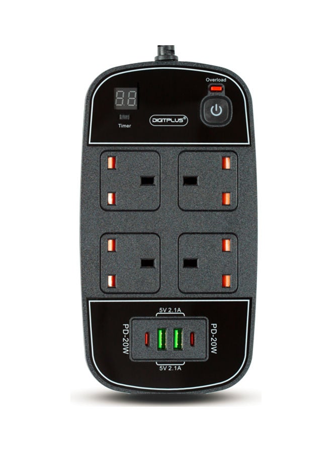 Digitplus Power Socket Black 15cm  - Image 1