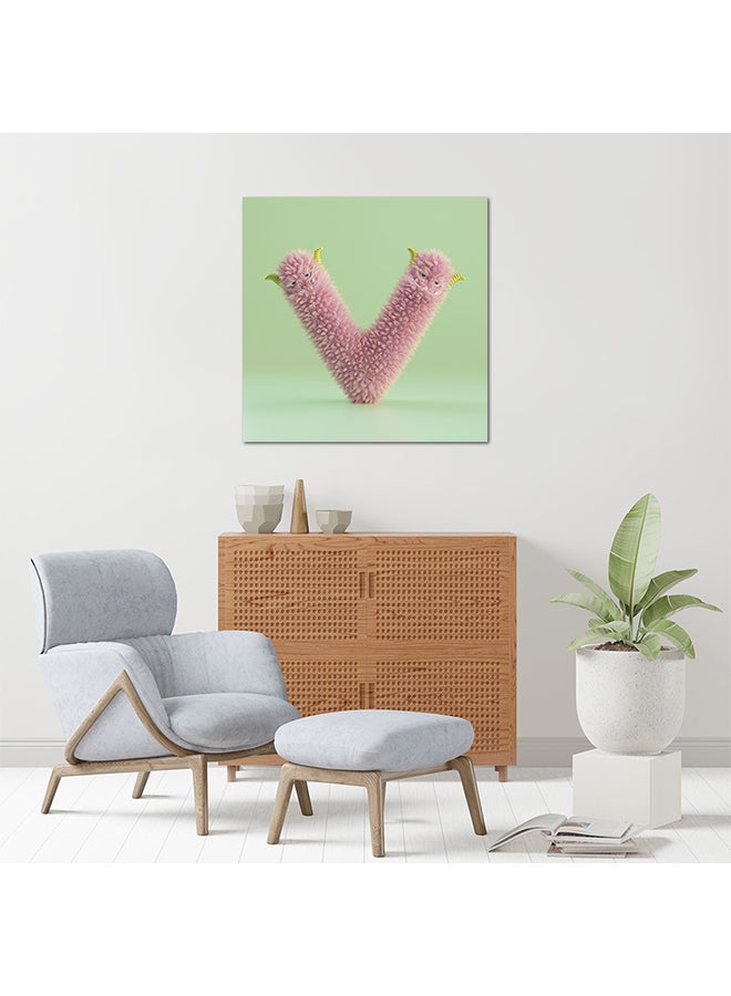 English Letters V MDF Wall Art Multicolour 30 X 30cm - Image 2