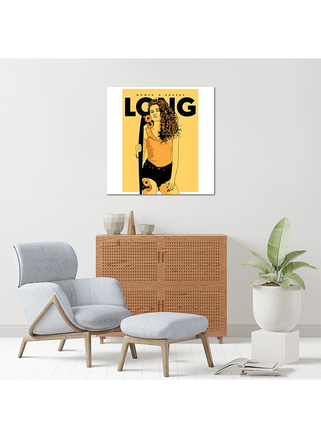 Women and Boards Long MDF Wall Art Multicolour 30 X 30cm - Image 2