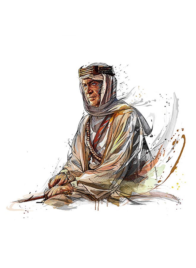Arabian Man MDF Wall Art Multicolour 30 X 30cm - Image 1