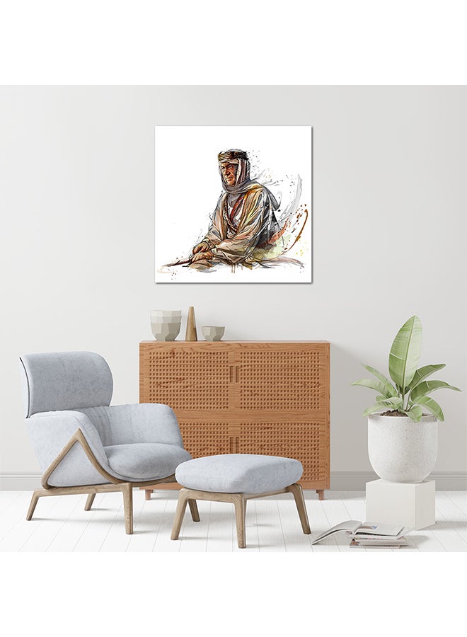 Arabian Man MDF Wall Art Multicolour 30 X 30cm - Image 2