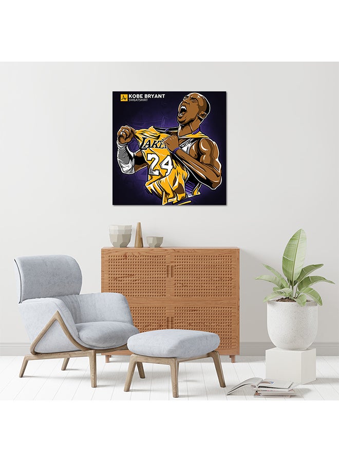 لوحة فنية من مادة MDF للاعب كرة السلة "كوبي براينت" متعددة الألوان 30 X 30سم - Image 2
