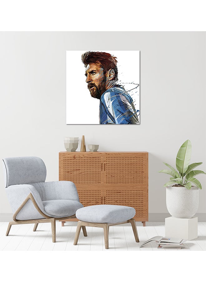 لوحة فنية جدارية من الخشب الليفي متوسط الكثافة ميسي الأرجنتين متعدد الألوان 30 X 30سم - Image 2