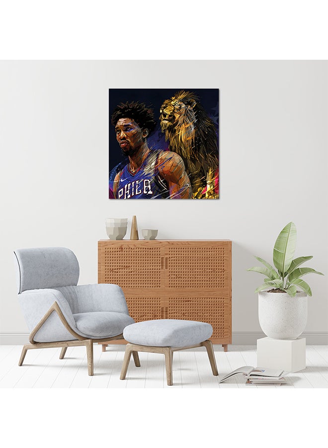 Joel Embiid Basketball Player MDF Wall Art Multicolour 30 X 30cm - Image 2