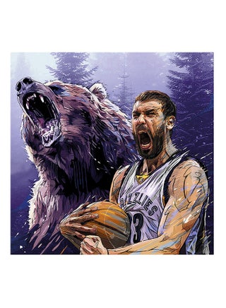 Marc Gasol Basketball Player MDF Wall Art Multicolour 30 X 30cm - v1630846356/N49710832A_1