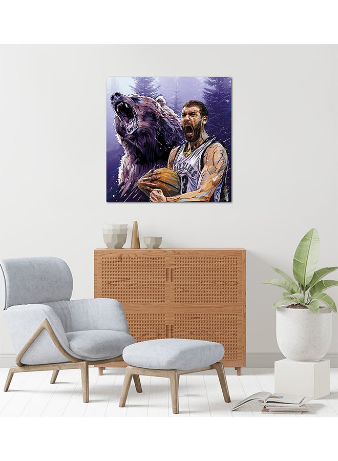 Marc Gasol Basketball Player MDF Wall Art Multicolour 30 X 30cm