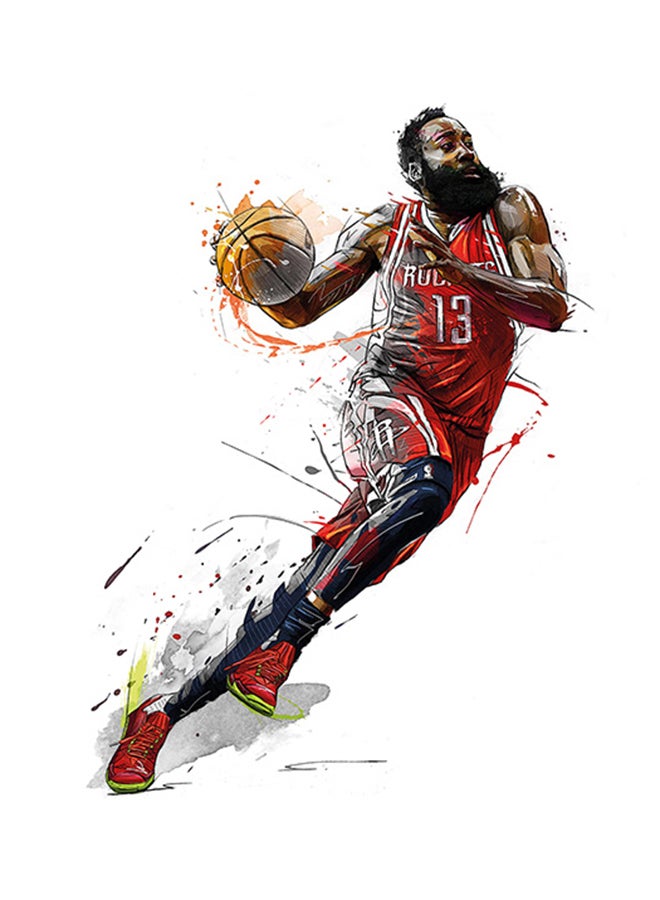 James Harden Basketball Player MDF Wall Art Multicolour 30 X 30cm - Image 1
