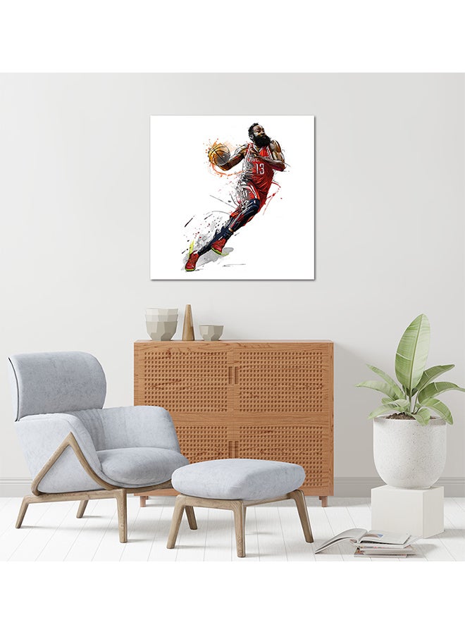 James Harden Basketball Player MDF Wall Art Multicolour 30 X 30cm - Image 2