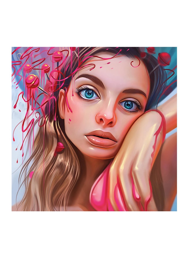 The Woman Digital Acrylic Colours MDF Wall Art Multicolour 30 X 30cm - Image 1