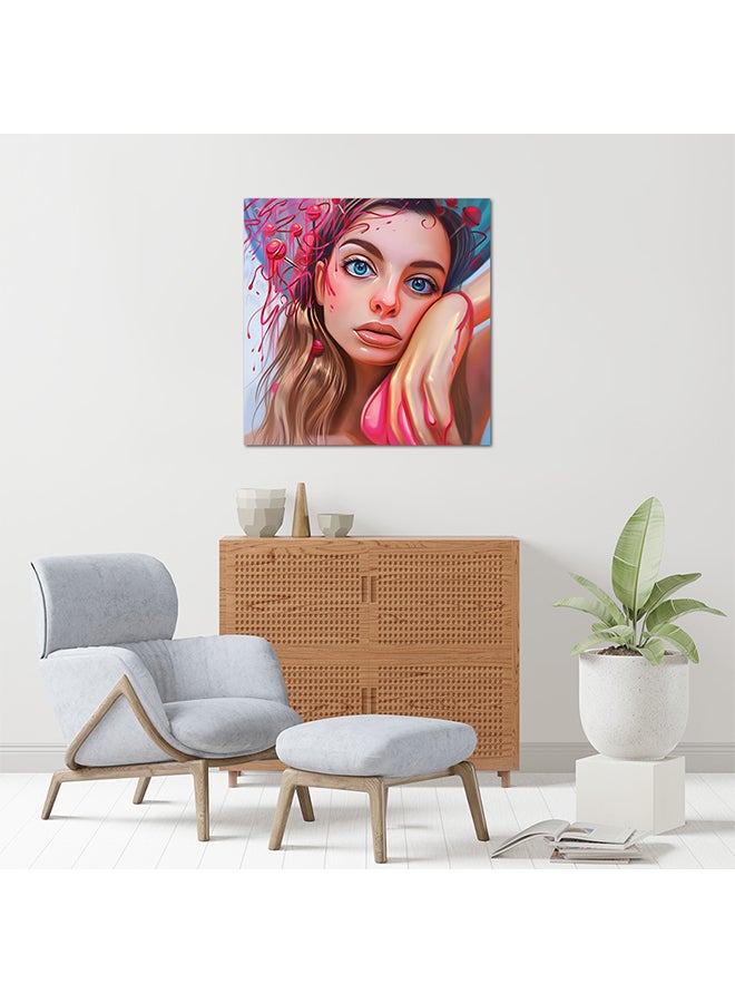 The Woman Digital Acrylic Colours MDF Wall Art Multicolour 30 X 30cm - Image 2