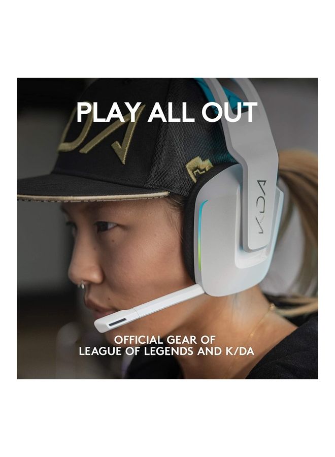 Logitech - Logitech G733 K/DA LIGHTSPEED Wireless Gaming Headset, LIGHTSYNC RGB, Blue VO!CE Mic, PRO-G Audio, DTS Headphone:X 2.0, Official League of Legends Gaming Gear, Compatible with PC/PlayStation - White - Image 1