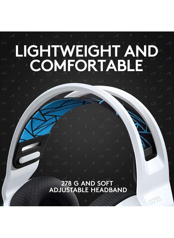 Logitech - Logitech G733 K/DA LIGHTSPEED Wireless Gaming Headset, LIGHTSYNC RGB, Blue VO!CE Mic, PRO-G Audio, DTS Headphone:X 2.0, Official League of Legends Gaming Gear, Compatible with PC/PlayStation - White - Image 1