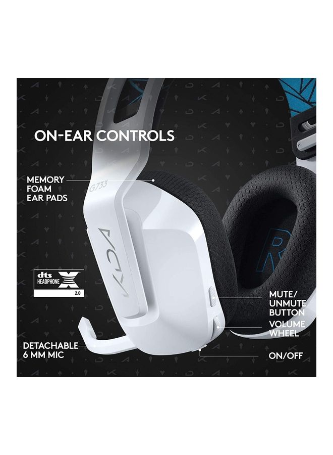 Logitech - Logitech G733 K/DA LIGHTSPEED Wireless Gaming Headset, LIGHTSYNC RGB, Blue VO!CE Mic, PRO-G Audio, DTS Headphone:X 2.0, Official League of Legends Gaming Gear, Compatible with PC/PlayStation - White - Image 1