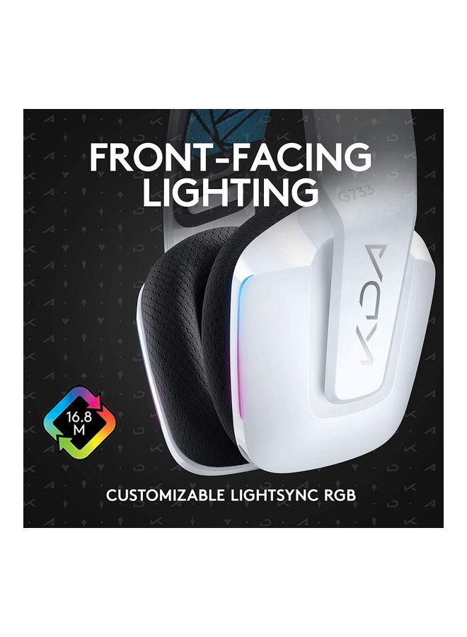 Logitech - Logitech G733 K/DA LIGHTSPEED Wireless Gaming Headset, LIGHTSYNC RGB, Blue VO!CE Mic, PRO-G Audio, DTS Headphone:X 2.0, Official League of Legends Gaming Gear, Compatible with PC/PlayStation - White - Image 1
