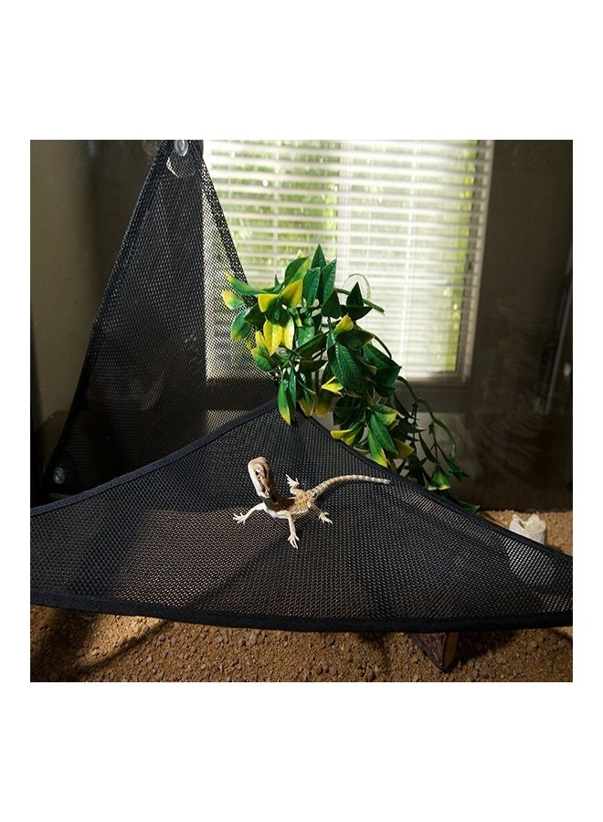 2-Piece Reptile Hammock Lounger Resting Hanging Mesh Net Black 48cm