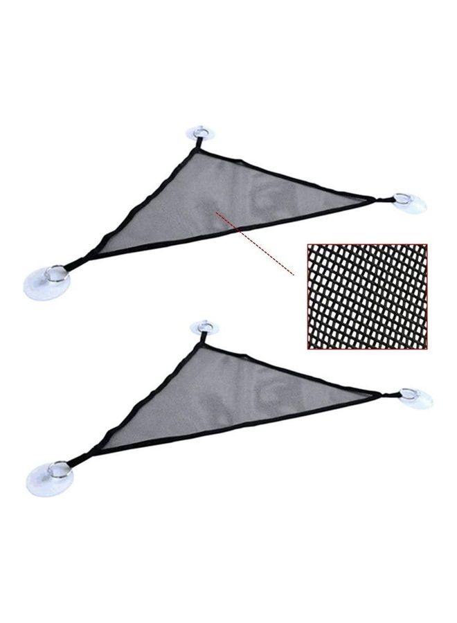 2-Piece Reptile Hammock Lounger Resting Hanging Mesh Net Black 48cm