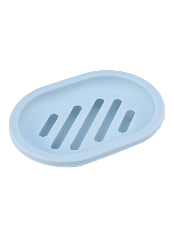 Bathroom Shower Soap Dish Tray Blue 13 x 9.8 x 2.5cm  - Image 1