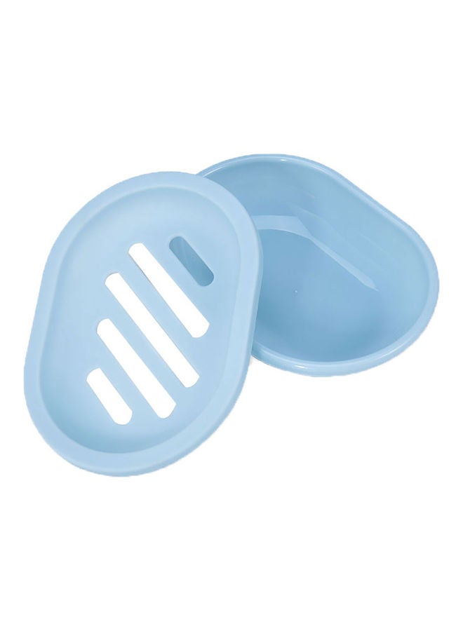 Bathroom Shower Soap Dish Tray Blue 13 x 9.8 x 2.5cm  - Image 2