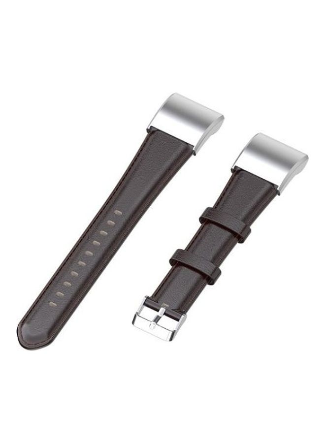 BGM Oil Wax Leather Strap Watchband For Huawei Band 3/4 Pro Brown - Image 3